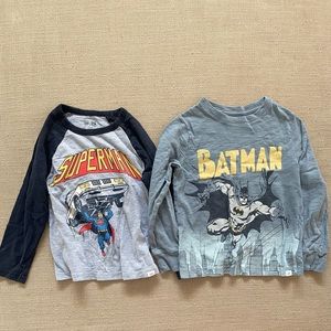 Toddler boys Gap Kids DC comic t-shirts. Size 4T (Superman) and 5T (Batman).